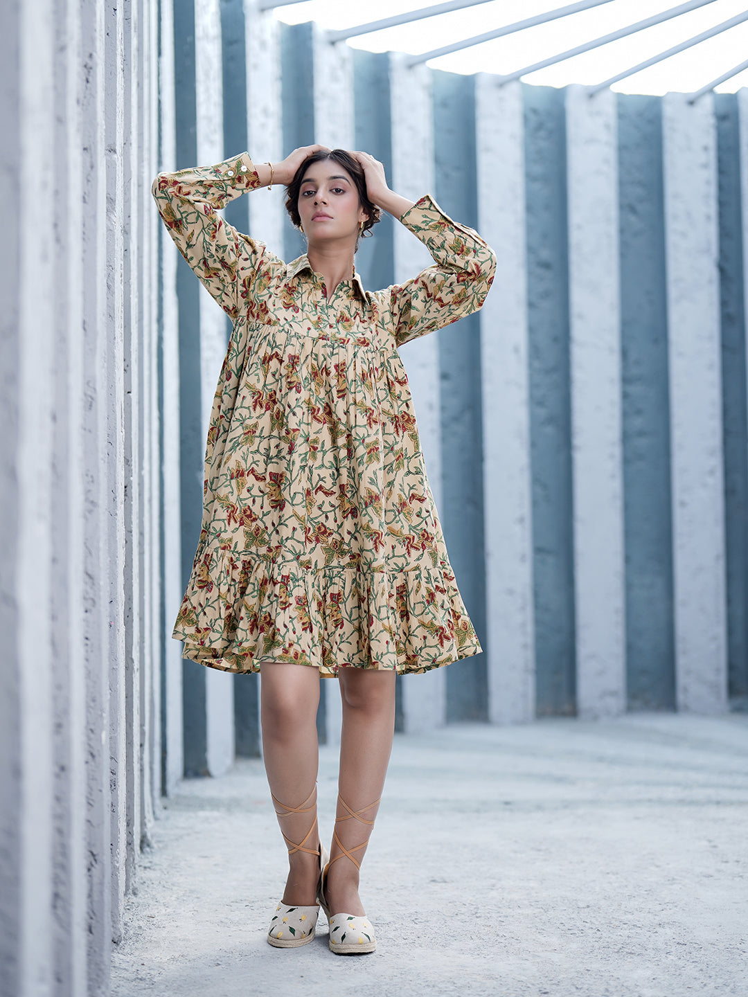 Bianca Block Printed Shirt Dress