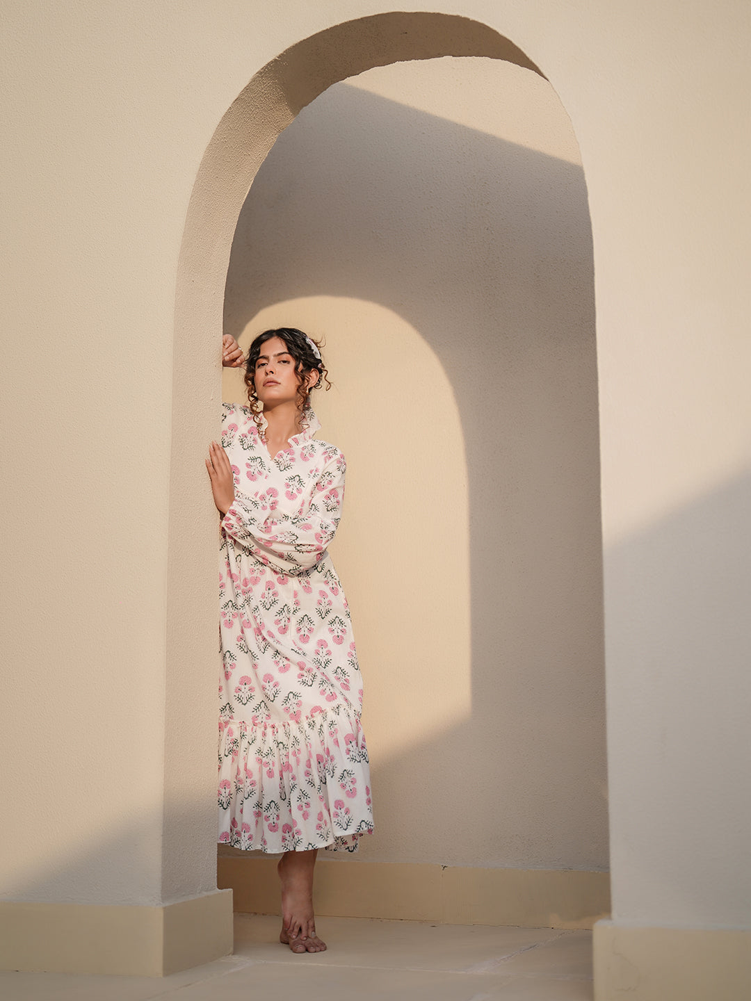 Elena Hand Block Printed Dress